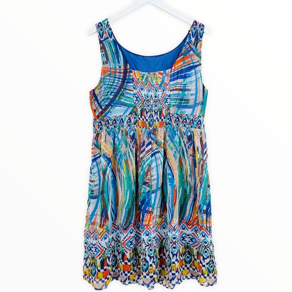 PLUS Monroe & Main Abstract Pocket Sheer Overlay Dress Size 16 - Picture 4 of 7